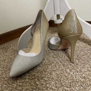 Gold and Silver Pumps